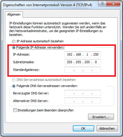 IP-Adressen verwenden